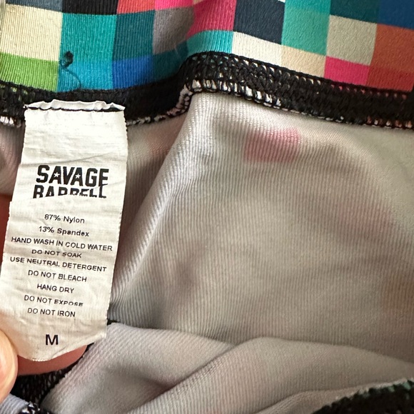 Women’s Savage Barbell Booty Workout CrossFit Shorts MutiColor Pixelated Medium - Picture 5 of 5